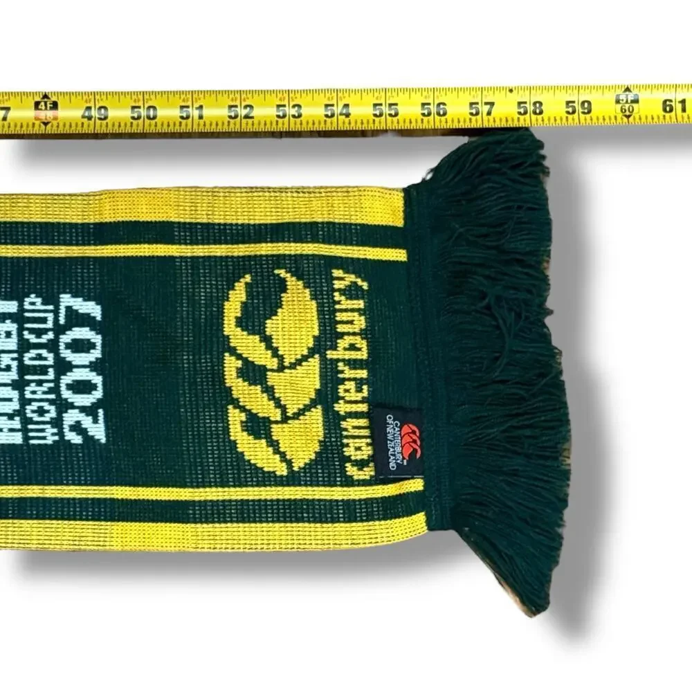 Retro Sprongoboks South Africa Rugby Scarf 2007 Rugby World Cup Green Knit